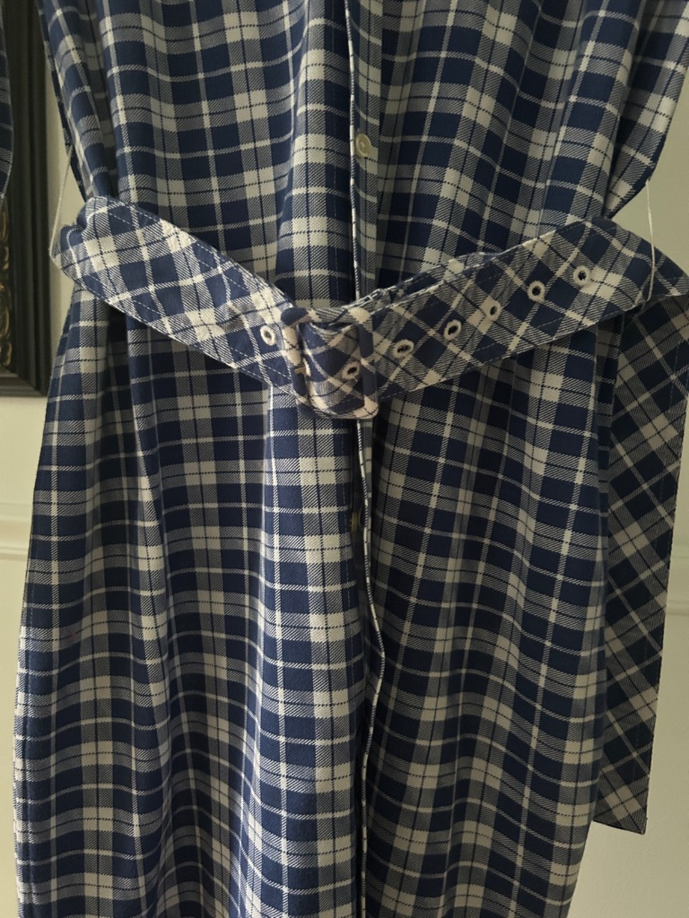 Polo by Ralph Lauren Navy & White Plaid Long-Sleeve Shirt Dress - Picture 2 of 6